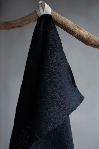 Linen Kitchen Towel - Black