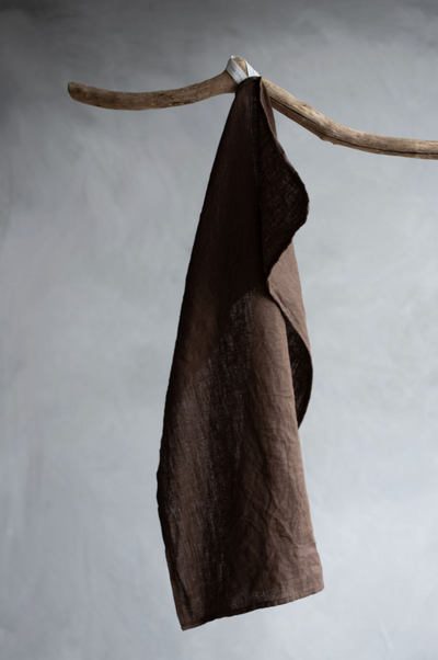 Linen Kitchen Towel - Brown