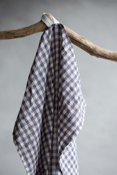 Linen Kitchen Towel - Large Check