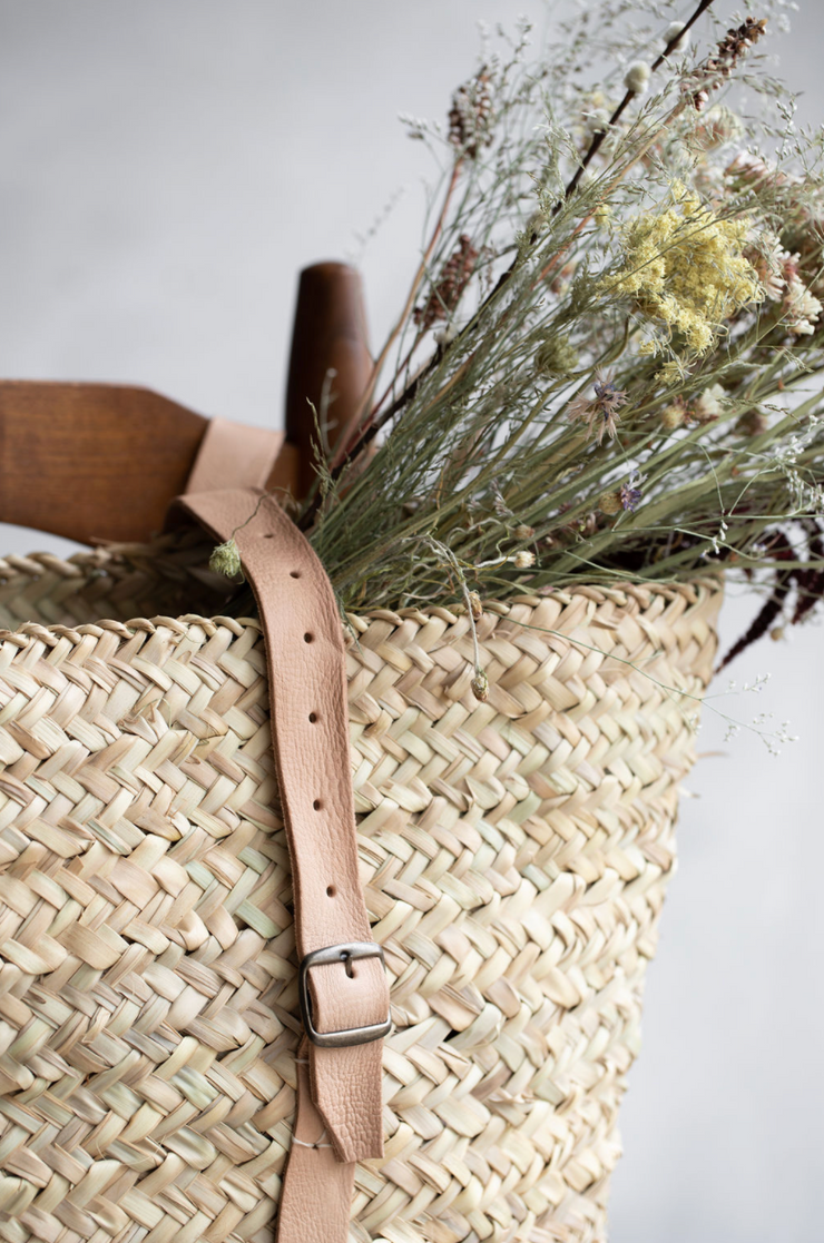 Palm Leaf Backpack Basket