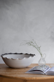 Scalloped Serving Bowl - Matte Grey