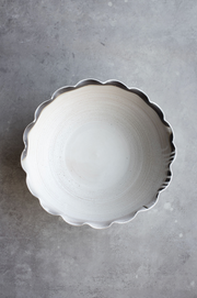 Scalloped Serving Bowl - Matte Grey
