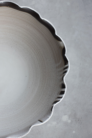 Scalloped Serving Bowl - Matte Grey