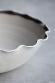 Scalloped Serving Bowl - Matte Grey