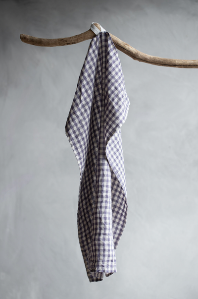 Linen Kitchen Towel - Large Check