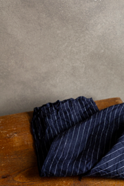 Linen Kitchen Towel - Navy Pinstripe