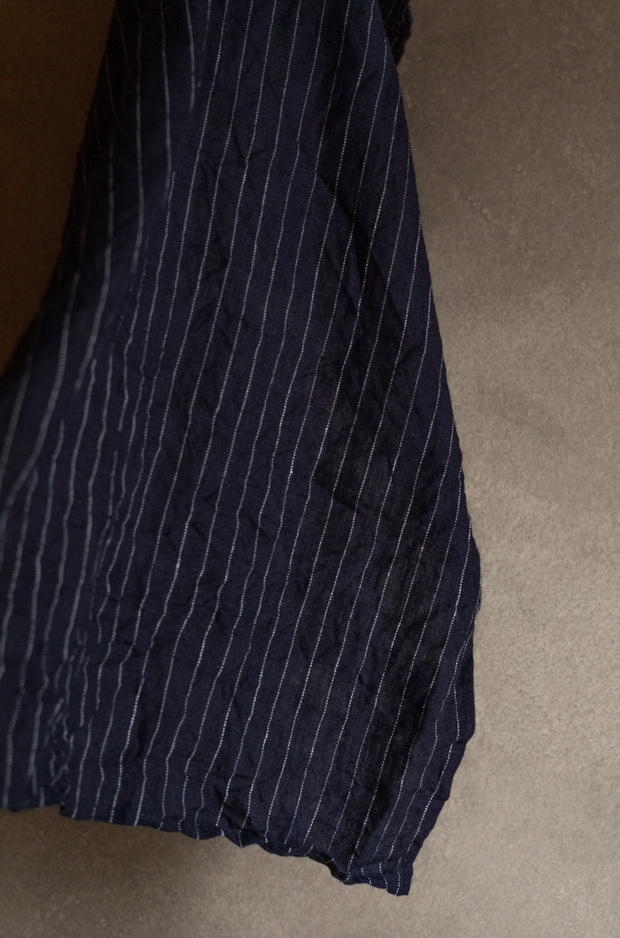 Linen Kitchen Towel - Navy Pinstripe