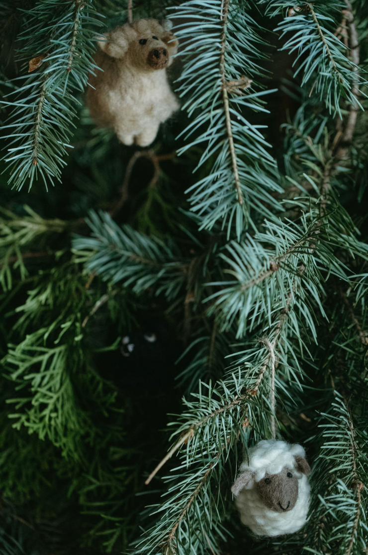 Felt Highland Cow Ornament