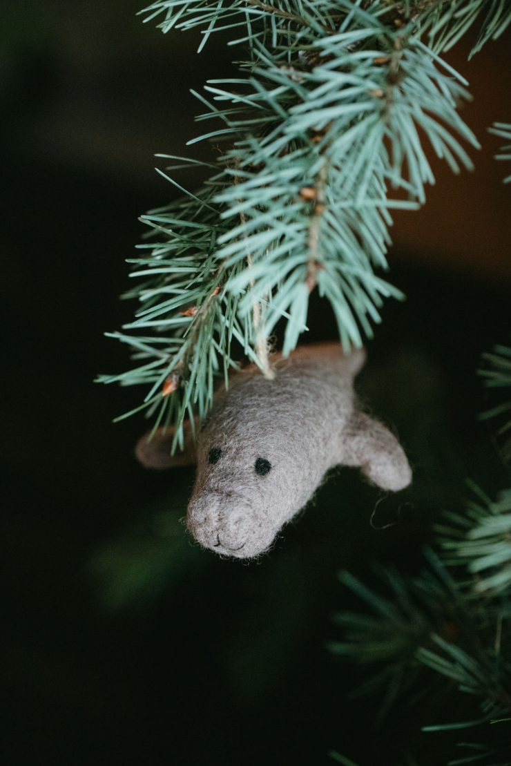 Felt Manatee Ornament