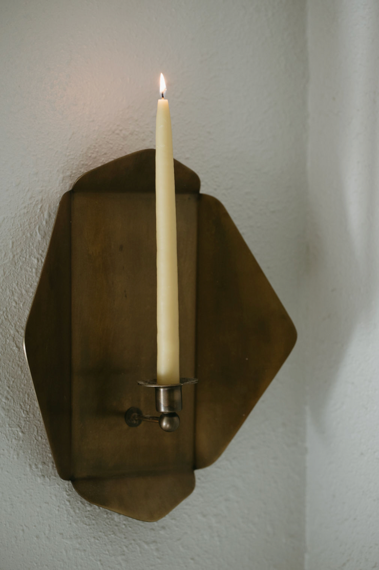 Brass Plated Wall Candle Sconce