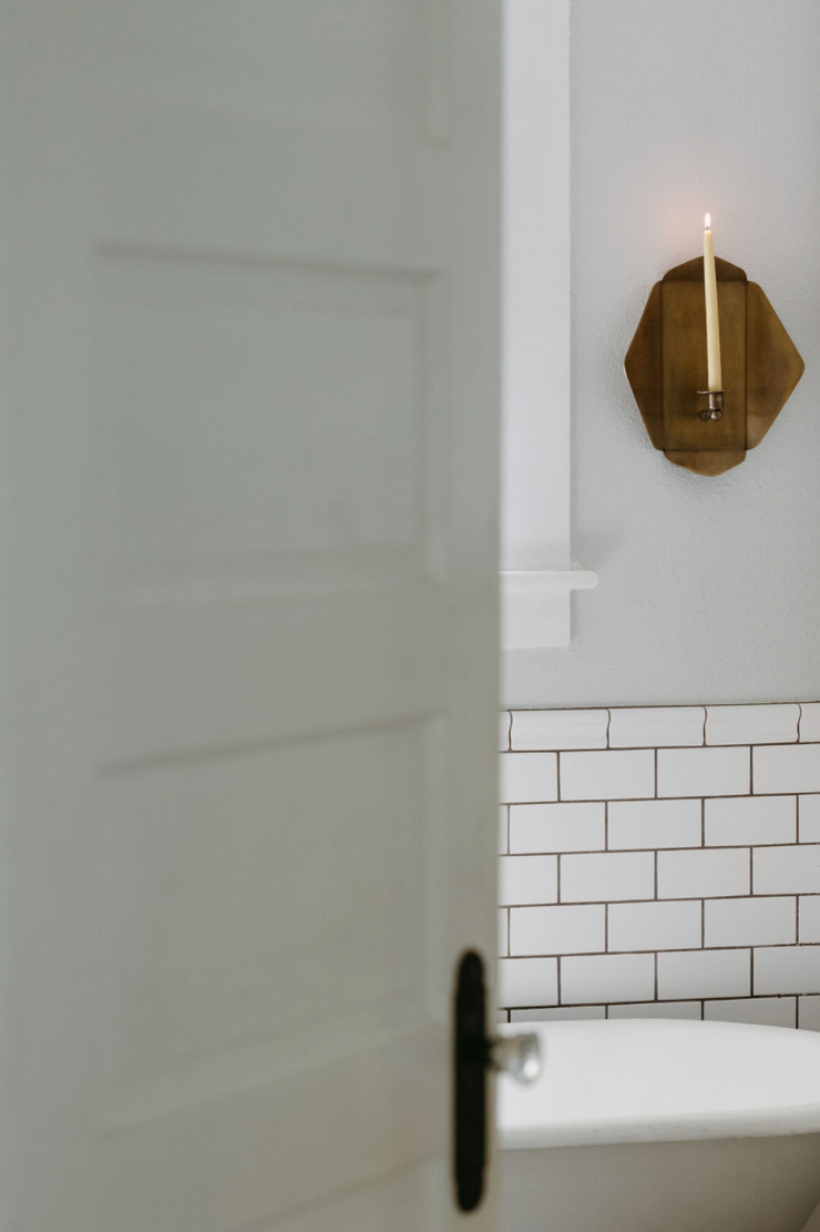 Brass Plated Wall Candle Sconce