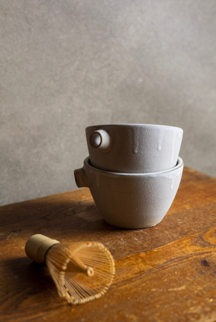 Spouted Matcha Prep Bowl - Matte Grey