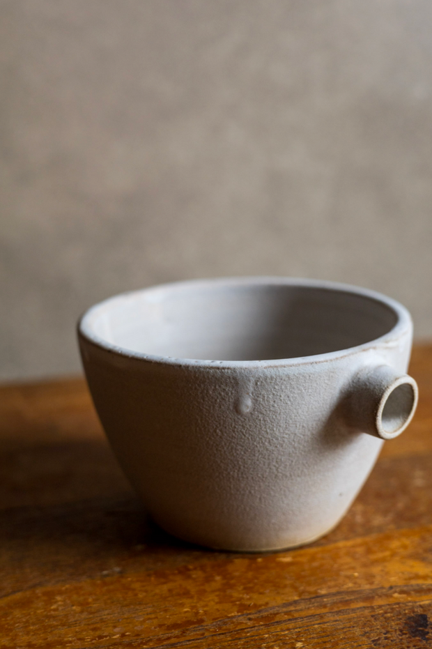 Spouted Matcha Prep Bowl - Matte Grey