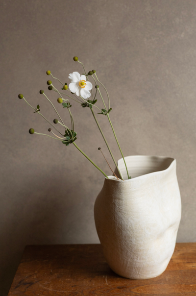 Rumpled Vase - Sand Hakame