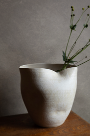 Rumpled Vase - Sand Hakame