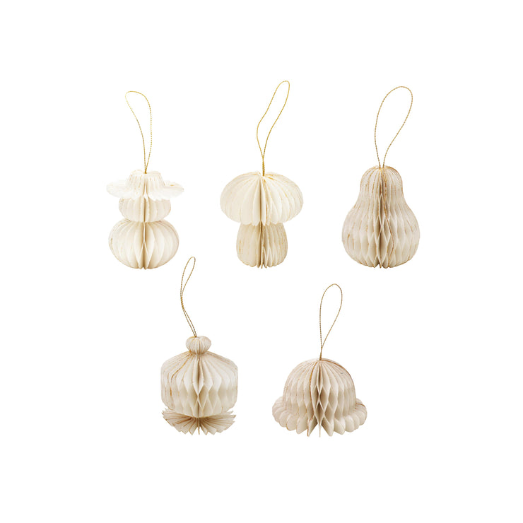 Holiday Ornaments 5 Pack - Recycled Paper