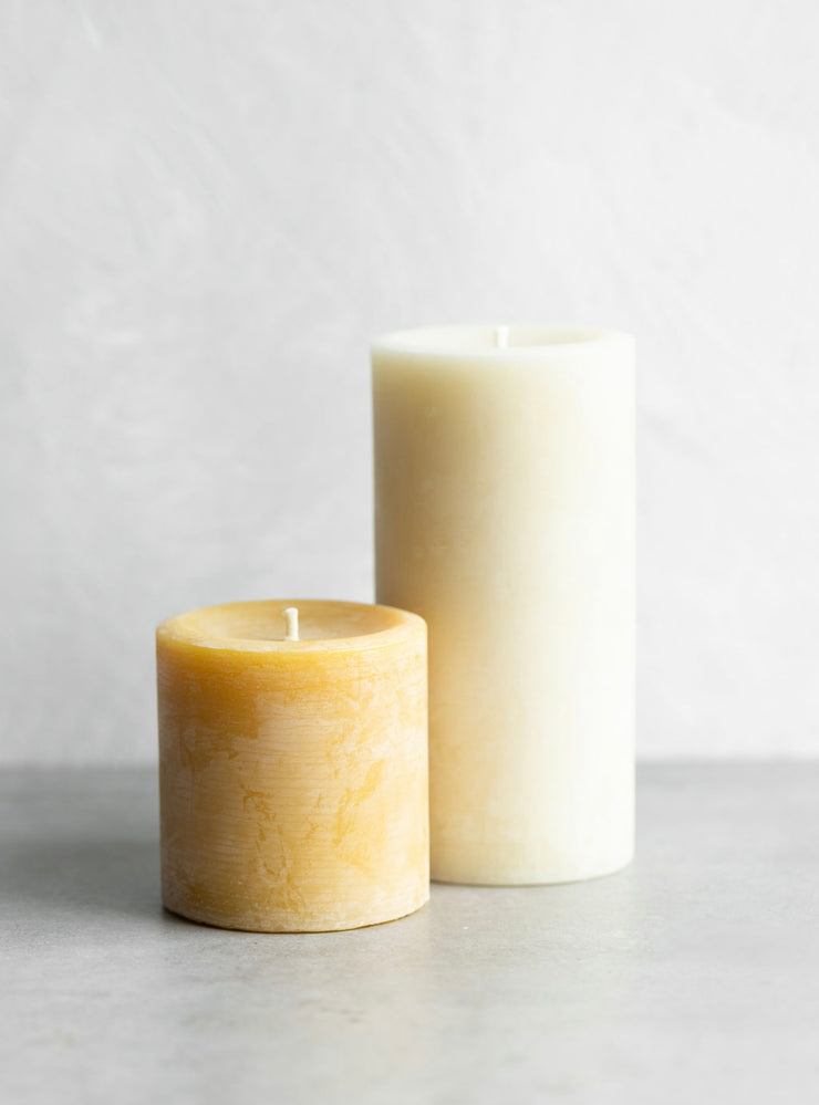 Pure Beeswax Pillar Candles - Assorted