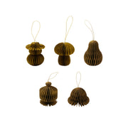 Recycled Paper Holiday Ornaments 5 Pack - Assorted Colors