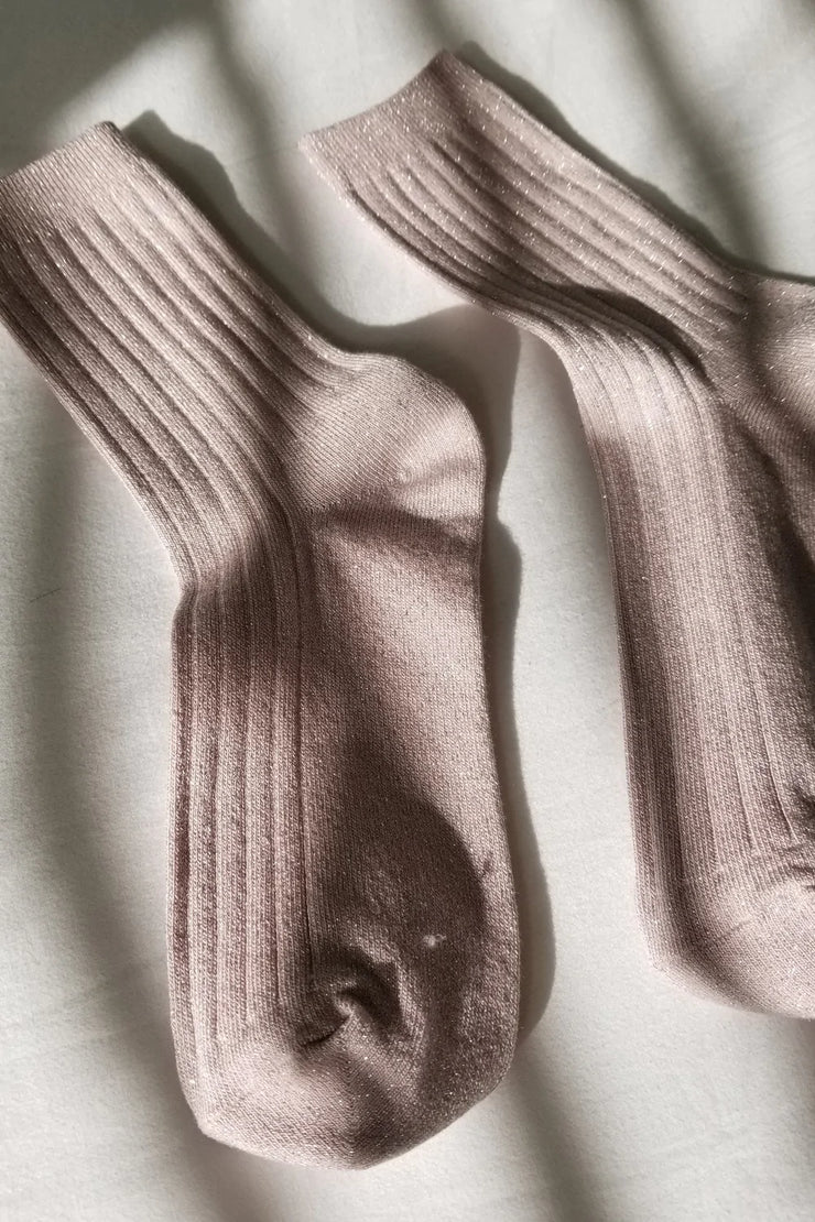 Glitter Knit Loafer Socks