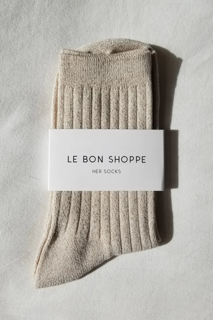 Glitter Knit Loafer Socks