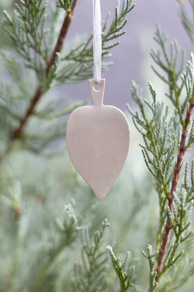 Delicate Silver Leaf Ornament