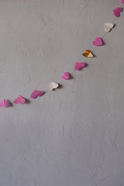 Heart Garland- Pink/gold/ Nude