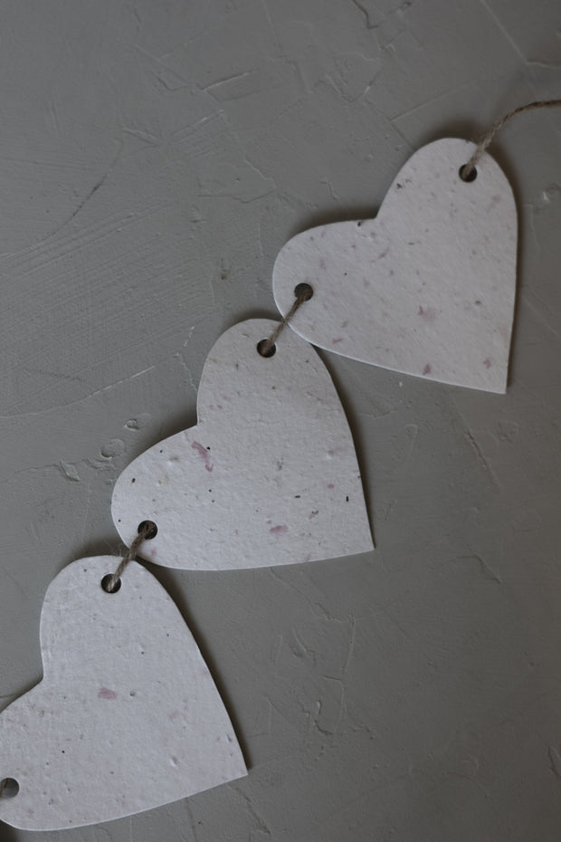 Seed Paper Heart Garland