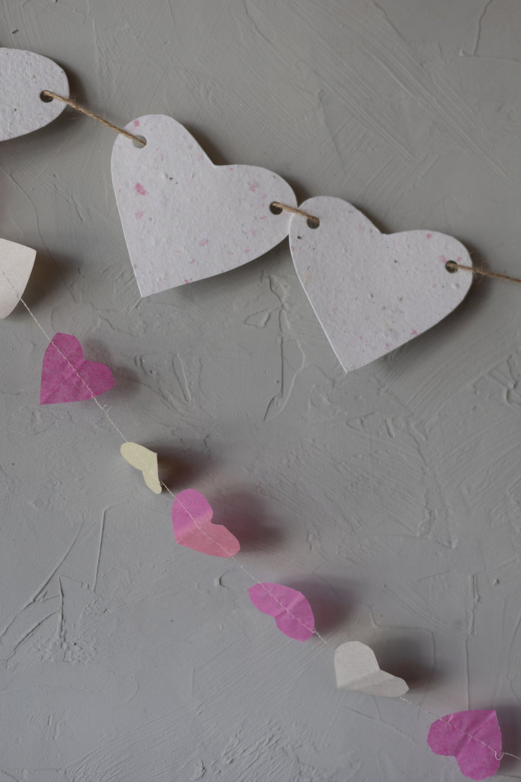 Seed Paper Heart Garland