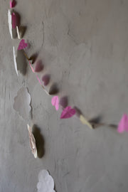 Heart Garland- Pink/gold/ Nude