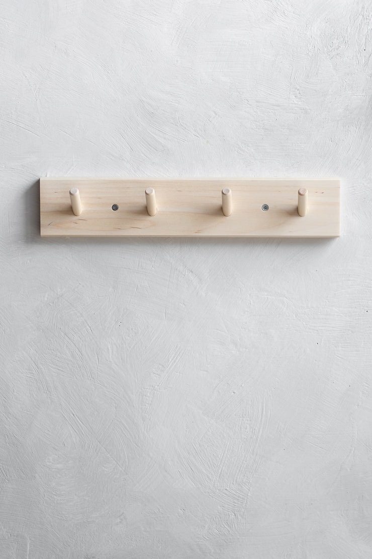 White wooden peg rail outlet