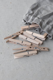 Clothespins in Linen Storage Bag