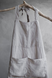 Notary Linen Tie Apron - Mushroom
