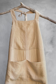 Notary Linen Tie Apron - Sand