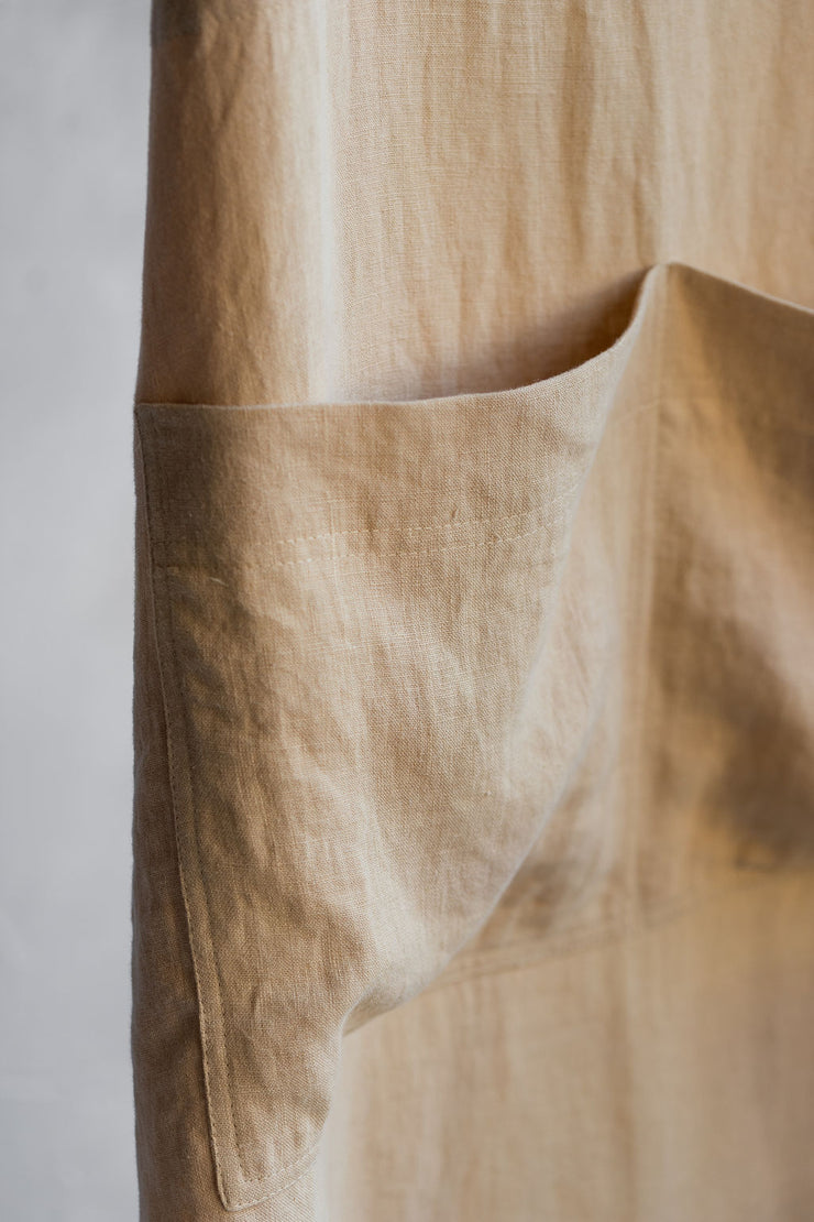 Notary Linen Tie Apron - Sand