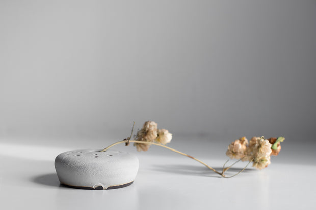 Ceramic Flower Frog - Matte Grey