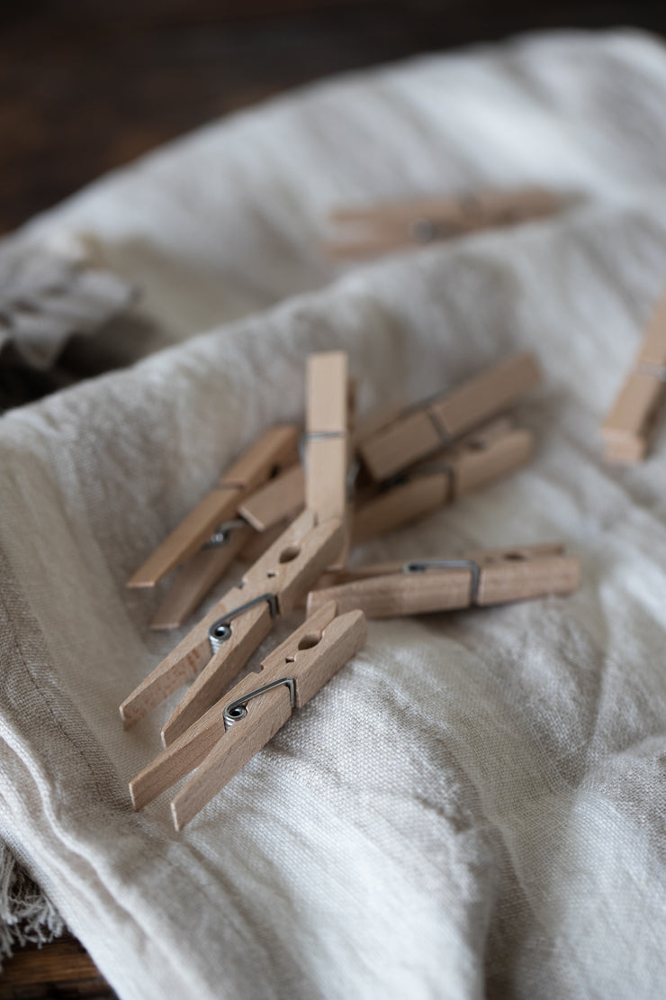 Clothespins in Linen Storage Bag