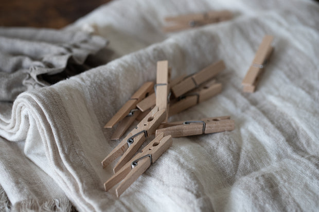 Clothespins in Linen Storage Bag