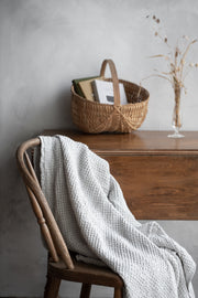 Notary Waffle Linen Throw- Chalk