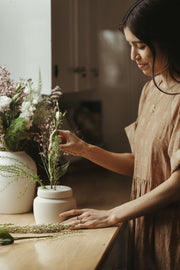 Lidded Ikebana Canister- Sand