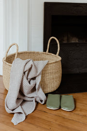 Natural Woven Grass Floor Baskets Set of 2