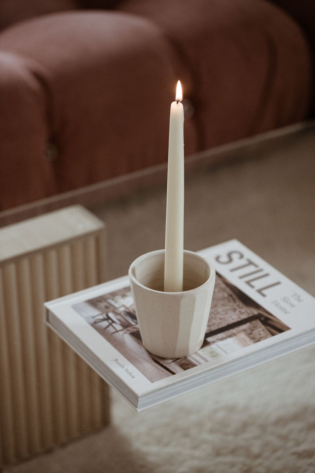 Faceted Cradle Candle Cup- Sand