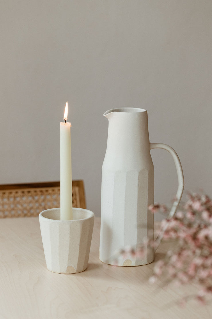 Faceted Pitcher- Sand