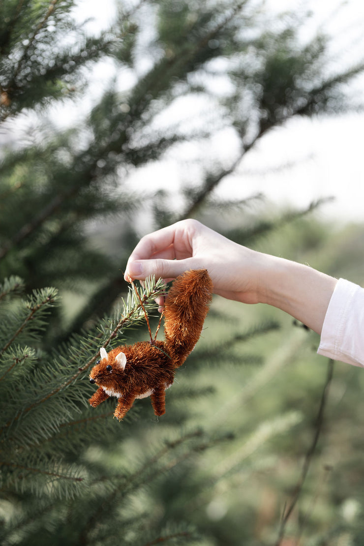 Squirrel Bottle Brush Ornament