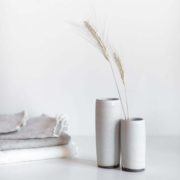 Simple Cylinder Vase - Matte Grey