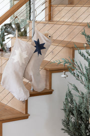 Indigo Patchwork Star Stocking