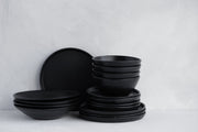 Notary Satin Black Dinnerware Set