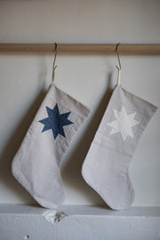 Indigo Patchwork Star Stocking