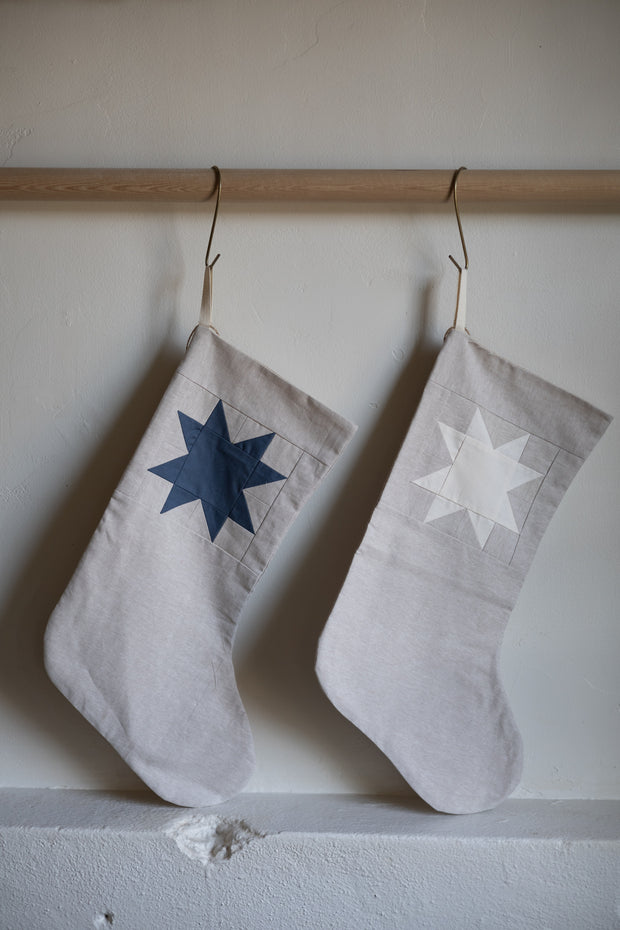 Indigo Patchwork Star Stocking