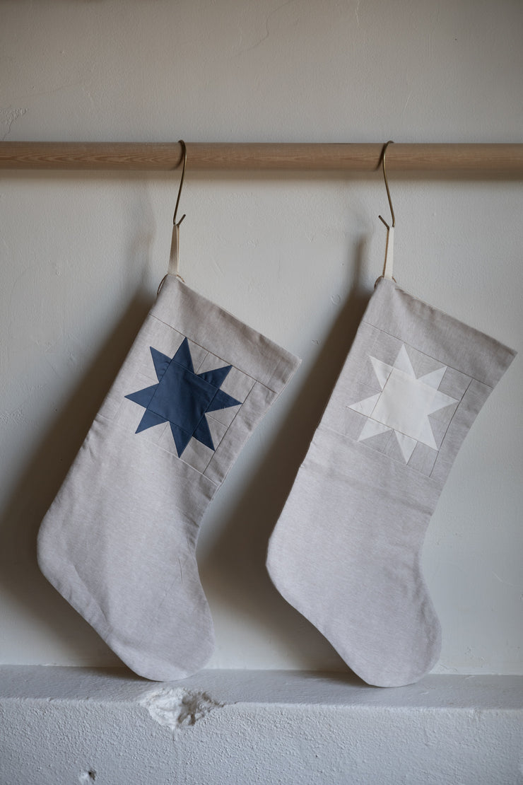 Indigo Patchwork Star Stocking
