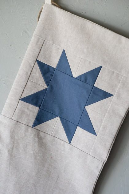 Indigo Patchwork Star Stocking – Notary Ceramics LLC